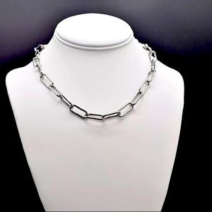 925 large paperclip choker necklace